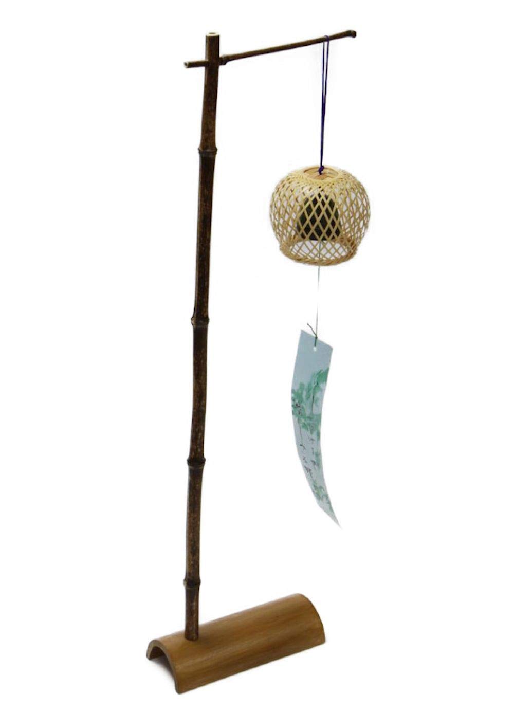 Amazon.co.jp: 竹細工「室内用・黒竹・風鈴スタンド、すかし風鈴セット